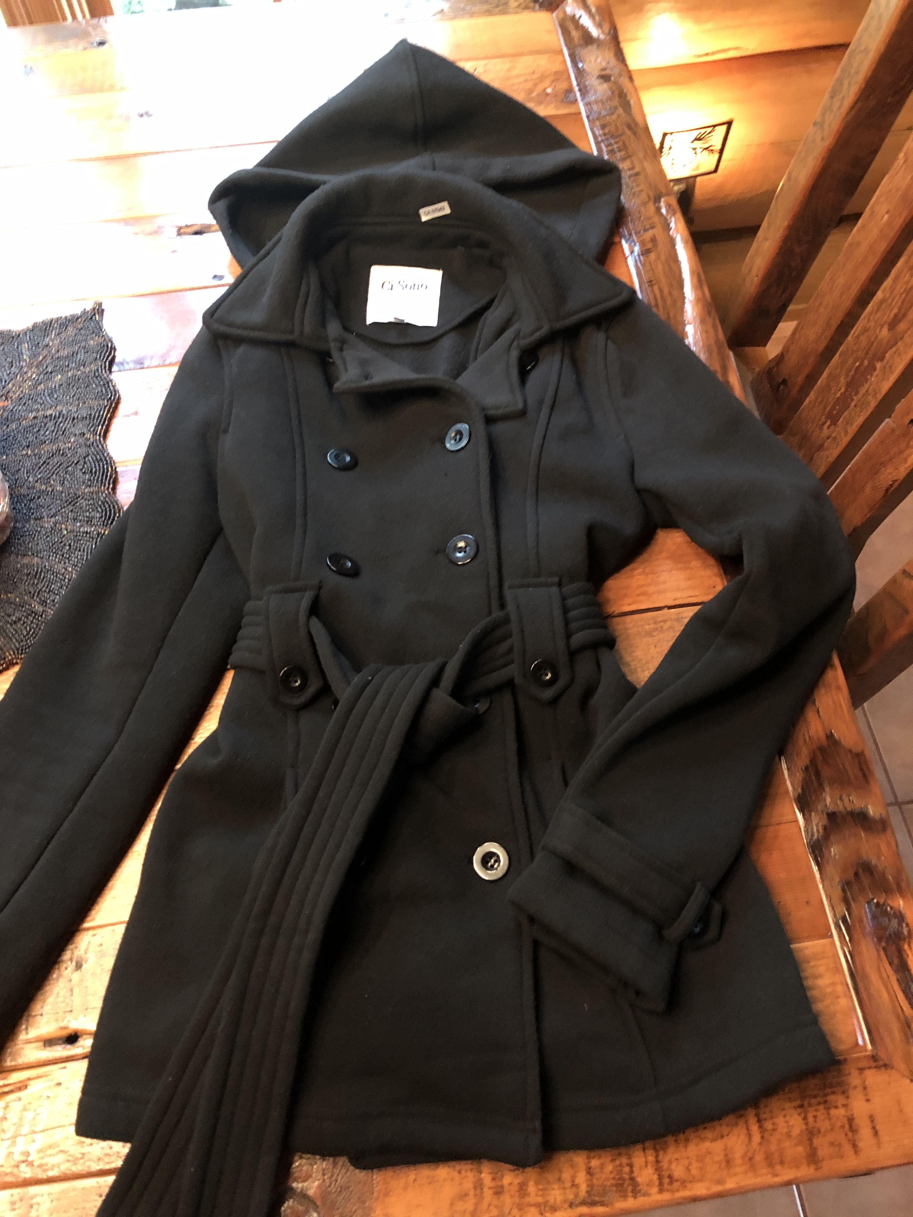 ladies pea coat with hood